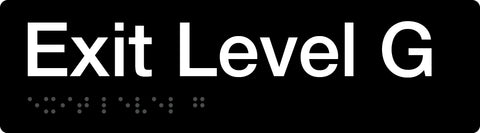 Braille Exit Sign - Ground Level (Silver/Black)