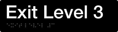 Braille Exit Sign - Level 2 (Black/White)