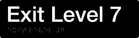 Braille Exit Sign - Level 2 (Black/White)