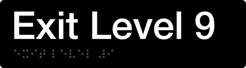Braille Exit Sign - Level 2 (Black/White)