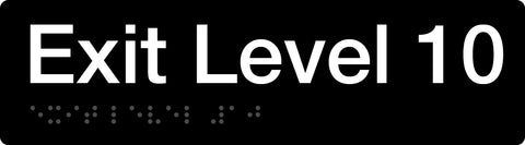 Braille Exit Sign - Level 2 (Black/White)