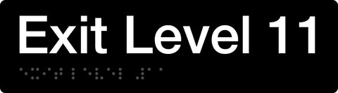 Braille Exit Sign - Level 2 (Black/White)