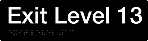 Braille Exit Sign - Level 2 (Black/White)