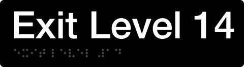 Braille Exit Sign - Level 2 (Black/White)