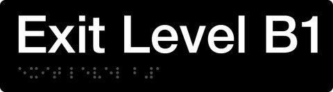 Braille Exit Sign - Level 2 (Black/White)
