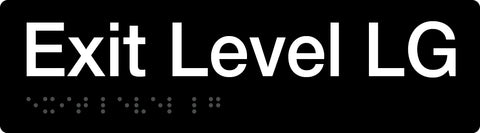 Braille Exit Sign - Level 2 (Black/White)