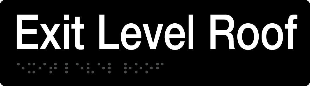 Braille Exit Sign - Roof (Black/White)