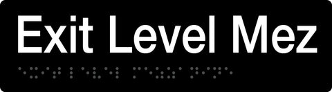 Braille Exit Sign - Ground Level (Silver/Black)