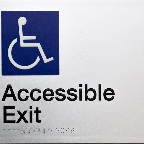 Accessible Exit Sign (Silver) - IMG 1