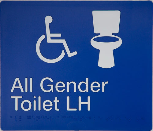 all gender lh toilet sign