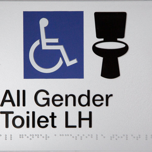 All Gender Toilet LH Sign (Silver) - IMG 2