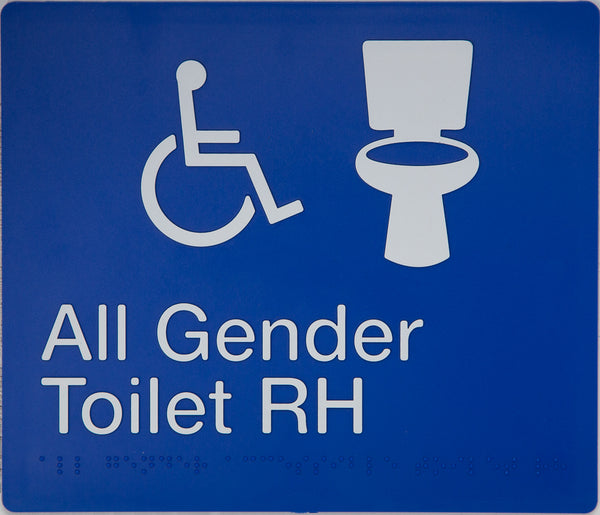 blue all gender toilet RH sign 