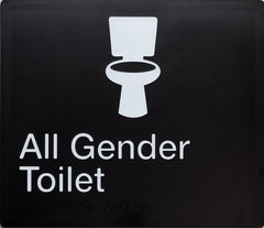 all gender toilet sign black