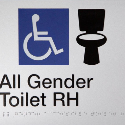 All Gender Toilet RH Sign (Silver) - IMG 2