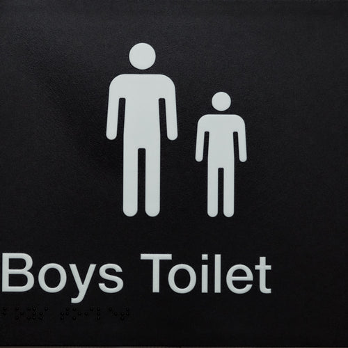 Boys Toilet Sign (Black) - IMG 1