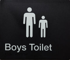 boys toilet sign black