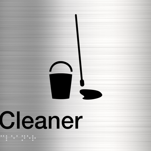 Clean Man Sticker Sign Cleaner Sign (Black) – Tim The Sign Man
