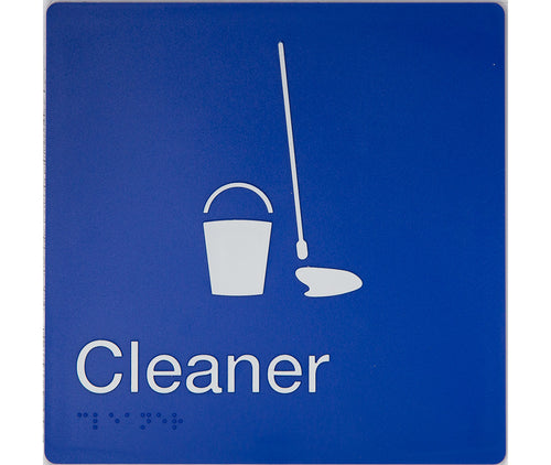 cleaner sign blue
