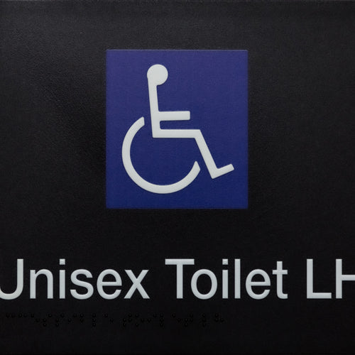 Unisex Toilet LH White on Black - IMG 1