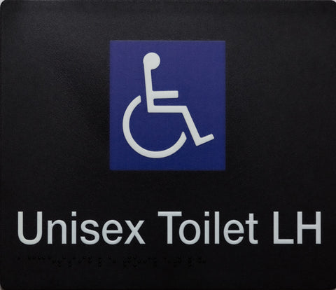 Unisex Toilet RH White on Black