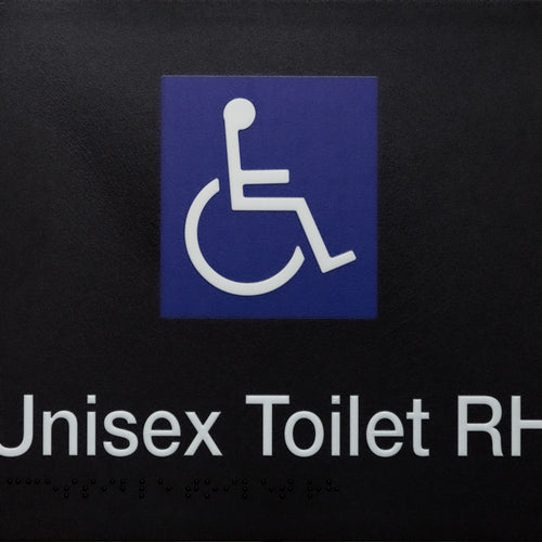 Unisex Toilet RH White on Black - IMG 1