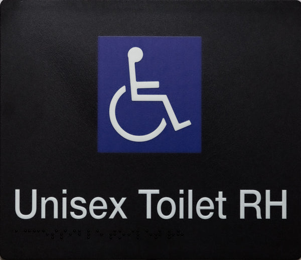 unisex toilet rh sign in black 