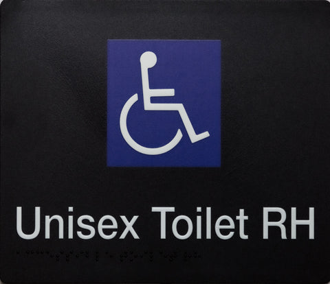 Unisex Accessible Toilet LH Sign (Black)