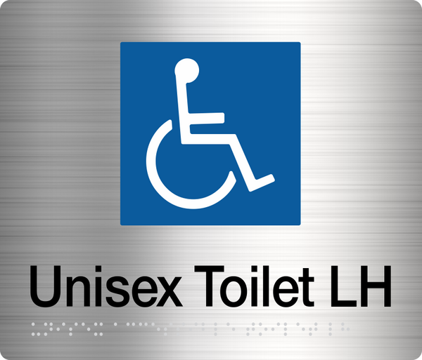 stainless steel unisex toilet left hand sign