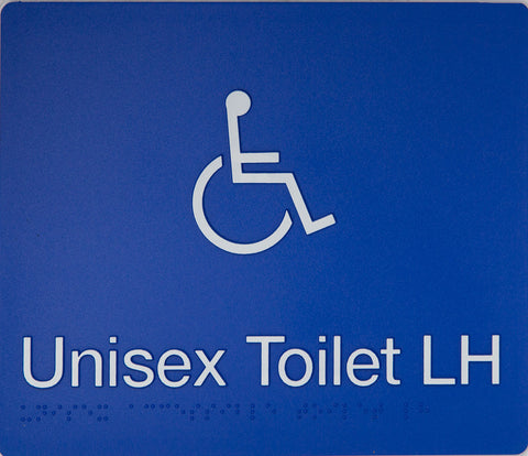 Unisex Toilet LH & Shower Sign (Black)