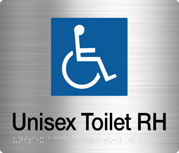 stainless steel unisex toiler right hand sign 