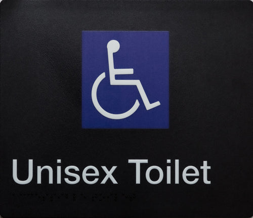 Unisex Toilet White on Black