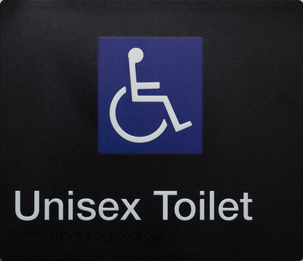 black unisex toilet sign