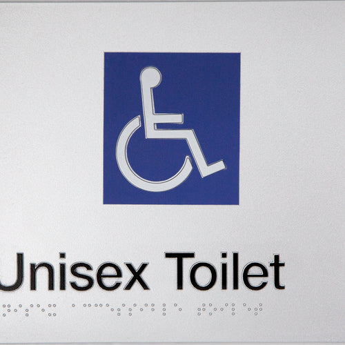 Unisex Toilet Sign (Silver) Wheelchair Icon - IMG 2