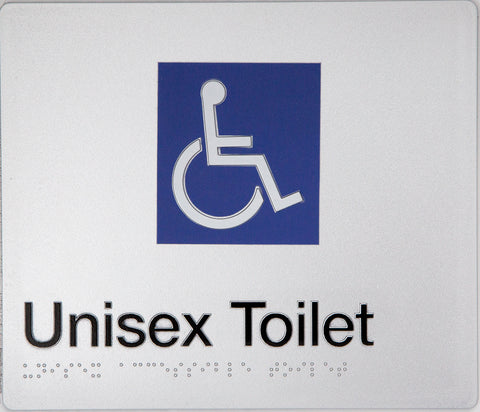 All Gender Toilet RH Sign (Silver)