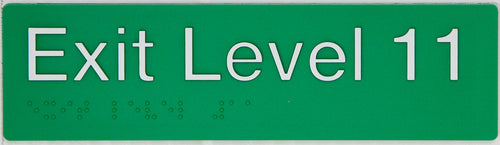 braille exit sign - level 11