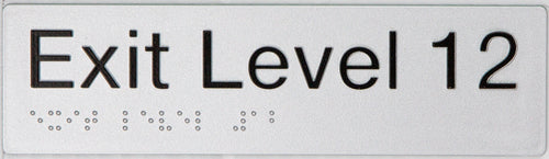 braille exit sign silver