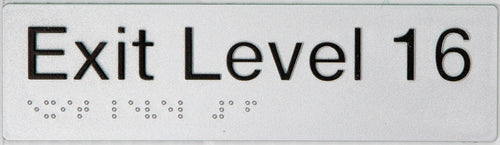 braille exit sign level 16