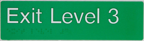 Braille Exit Sign - Level 16 (Green/White)