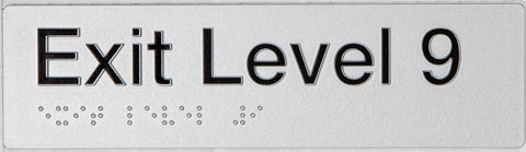 Braille Exit Sign - Level 14 (Silver/Black)