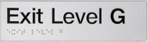 Braille Exit Sign Level 7 (Silver/Black)