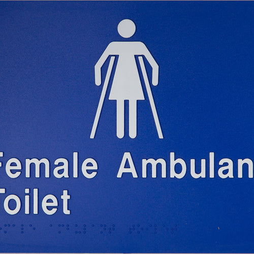 Female Ambulant Toilet Sign (Blue/White) - IMG 1