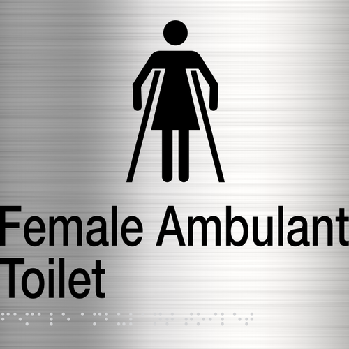 Female Ambulant Toilet Sign (Stainless Steel) - IMG 3