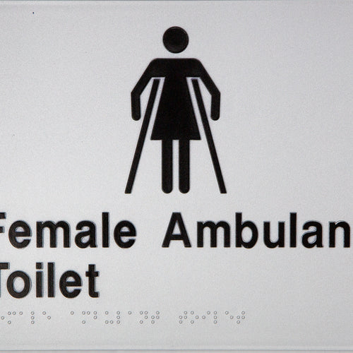 Female Ambulant Toilet Sign (Silver/Black) - IMG 2