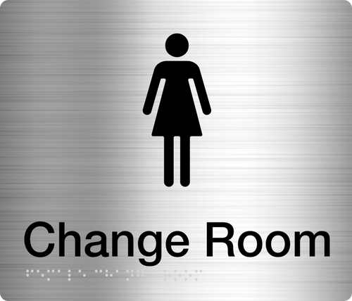 female change room sign