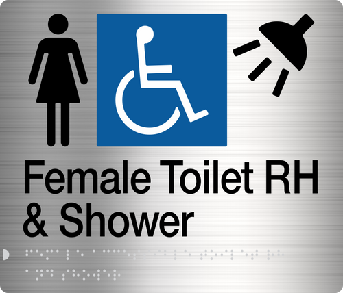 Female Disabled Toilet & Shower (Right Handed) Stainless Steel