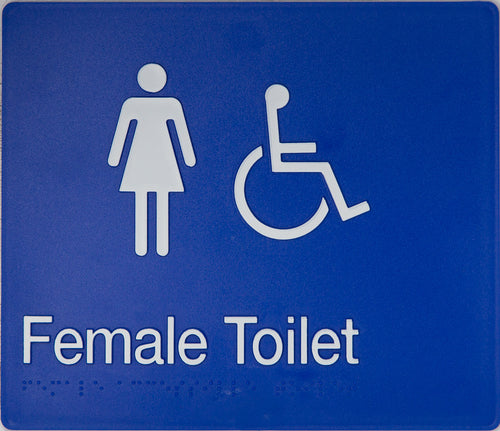 female disabled toilet sign