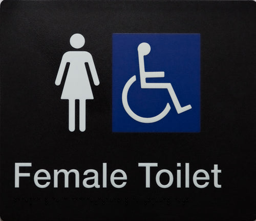 female disabled toilet sign