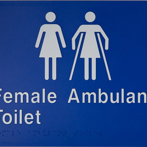 Female Ambulant Toilet Sign 2 Icons (Blue/White) - IMG 1