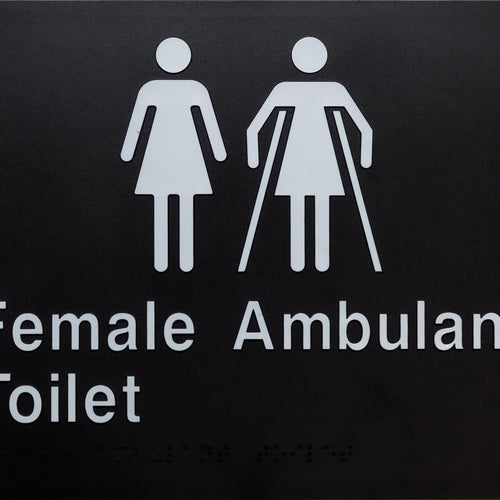 Female Ambulant Toilet Sign 2 Icons (Black/White) - IMG 1