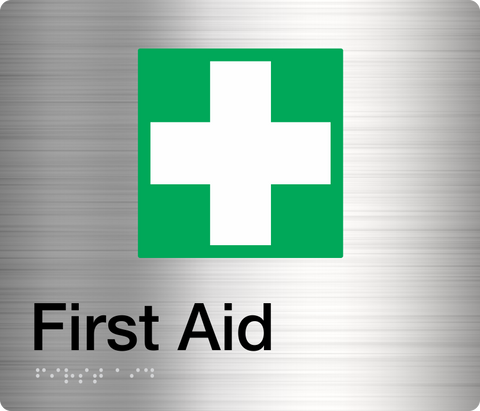 First Aid Sign - Green With White Cross